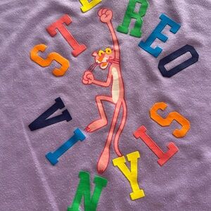 Pink Panther “Stereos Vinyl” Graphic Tee – Pastel Purple – Oversized Fit
